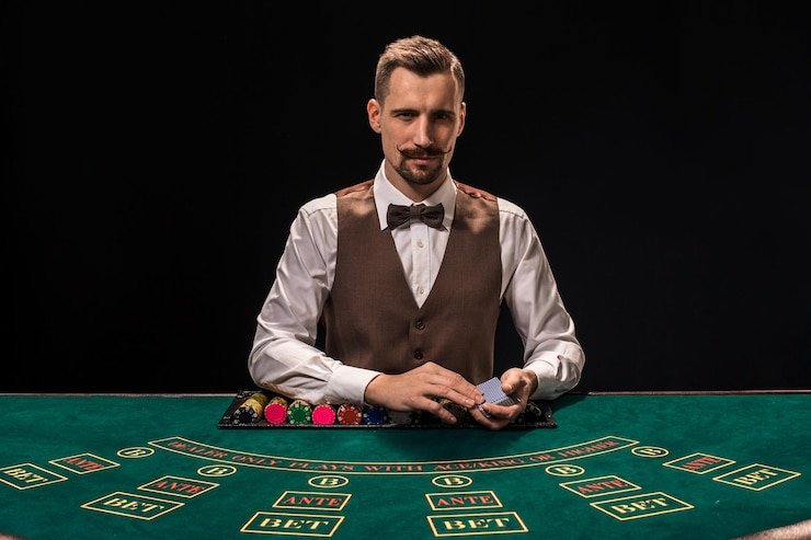 Live casino studio with multi-camera setup